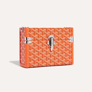 Goyard Women Cassette Trunk Bag in Goyardine Canvas &amp; Clamecy Cowhide-Orange