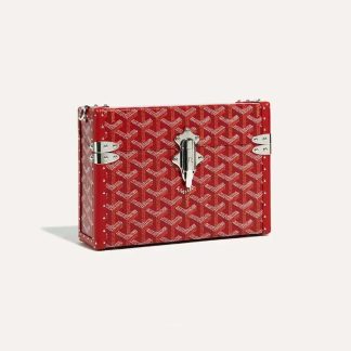 Goyard Women Cassette Trunk Bag in Goyardine Canvas &amp; Clamecy Cowhide-Red