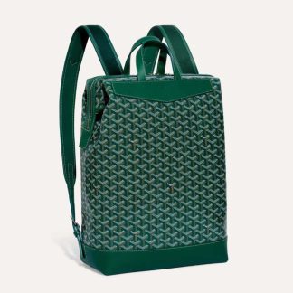 Goyard Women Sac A Dos Cisalpin in Goyardine Canvas &amp; Chevroches Calfskin-Green