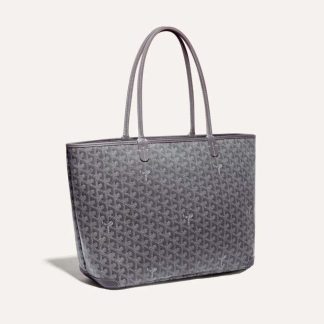 Goyard Women Sac Artois MM in Goyardine Canvas &amp; Chevroches Calfskin-Gray