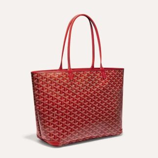 Goyard Women Sac Artois MM in Goyardine Canvas &amp; Chevroches Calfskin-Red