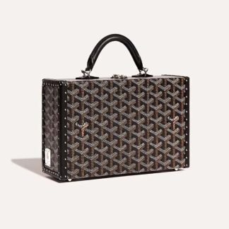 Goyard Women Sac Malle Grand Hôtel in Goyardine Canvas &amp; Clamecy Calfskin-Black