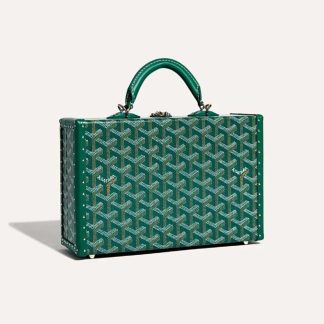 Goyard Women Sac Malle Grand Hôtel in Goyardine Canvas &amp; Clamecy Calfskin-Green