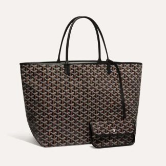 Goyard Women Sac Saint Louis GM in Goyardine Canvas &amp; Chevroches Calfskin-Black