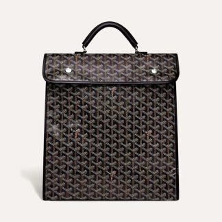 Goyard Women Saint Léger Backpack in Goyardine Canvas &amp; Chevroches Calfskin-Black
