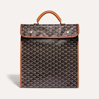 Goyard Women Saint Léger Backpack in Goyardine Canvas &amp; Chevroches Calfskin-Brown