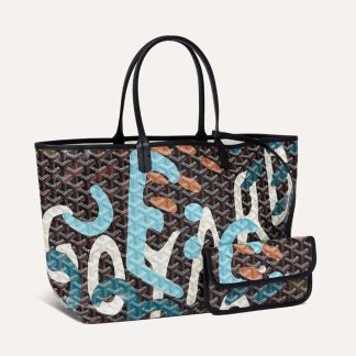 Goyard Women Saint Louis PM Bag Lettres Camouflage-Blue
