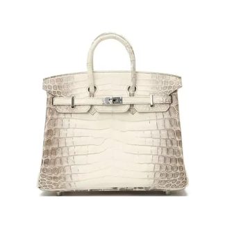 Hermes Birkin 30 Bag in Alligator Leather with Gold Hardware-White
