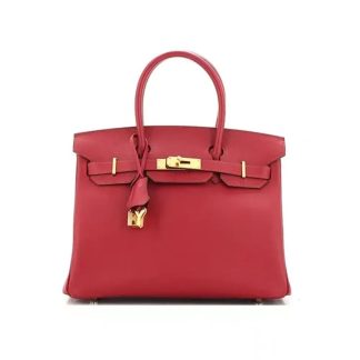 Hermes Birkin 30 Bag in Epsom Leather with Gold Hardware-RedGold