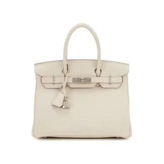 Hermes Birkin 30 Bag in Epsom Leather with Gold Hardware-WhiteSilver