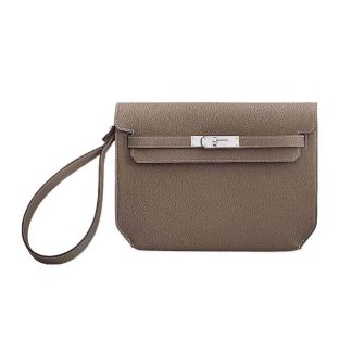 Hermes Men Kelly Depeches 25 Pouch-Gray