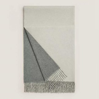 Hermes Unisex Double Face Stole-Silver