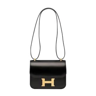 Hermes Women Constance 19 Bag Box Calf Leather-Black