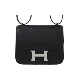 Hermes Women Constance 19 Bag Epsom Leather-BlackSilver
