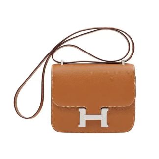 Hermes Women Constance 19 Bag Epsom Leather-BrownSilver