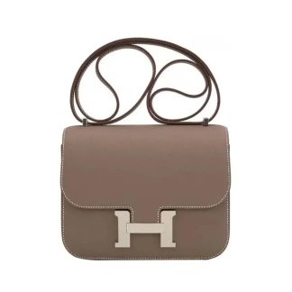 Hermes Women Constance 19 Bag Epsom Leather-GreySilver