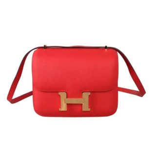 Hermes Women Constance 19 Bag Epsom Leather-RedGold