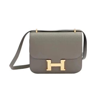 Hermes Women Constance 19 Bag Epsom Leather-SilverGold
