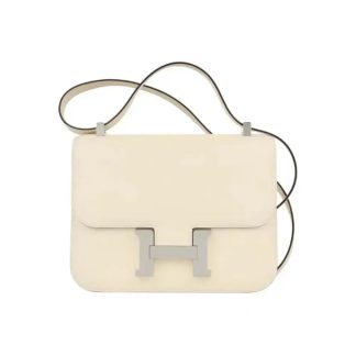 Hermes Women Constance 19 Bag Epsom Leather-WhiteSilver