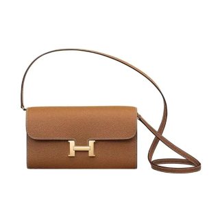 Hermes Women Constance Long To Go in Epsom Leather-BrownGold