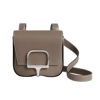 Hermes Women Della Cavalleria Mini Bag Epsom Leather-GreySilver
