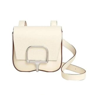 Hermes Women Della Cavalleria Mini Bag Epsom Leather-WhiteSilver