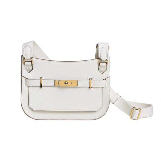 Hermes Women Jyspiere in Evercolor Leather-WhiteGold H084047CCAI