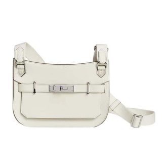 Hermes Women Jyspiere in Evercolor Leather-WhiteSilver