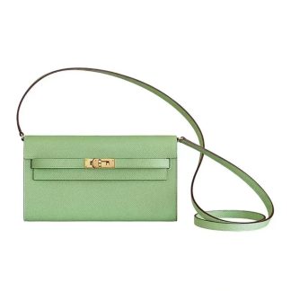 Hermes Women Kelly To Go in Epsom Leather-GreenGold