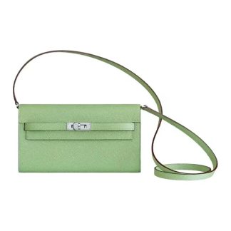 Hermes Women Kelly To Go in Epsom Leather-GreenSilver