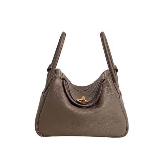 Hermes Women Lindy 26 in Clemence Leather-GrayGold