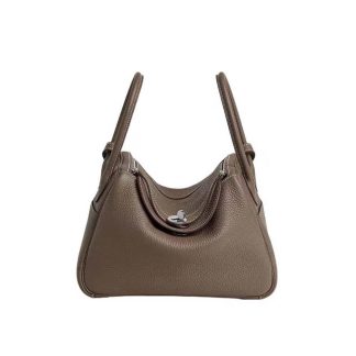 Hermes Women Lindy 26 in Clemence Leather-GraySilver