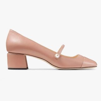 Jimmy Choo Women Elisa 45 Ballet Pink Nappa and Patent Leather Pumps