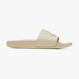 Jimmy Choo Women PortF Barley Rubber Slides with JC Monogram