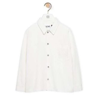 Loewe Men Anagram Overshirt in Denim-White