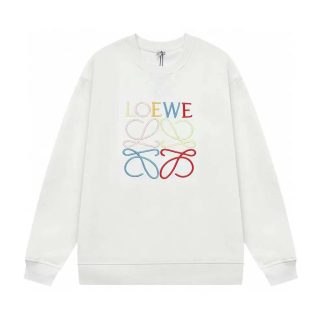 Loewe Men Anagram Regular Fit Sweatshirt in Cotton-WhiteRed