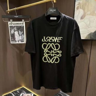Loewe Men Loewe Men Loose Fit T-shirt in Cotton-BlackBeige