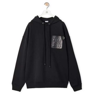 Loewe Men Relaxed Fit Hoodie in Cotton-Black