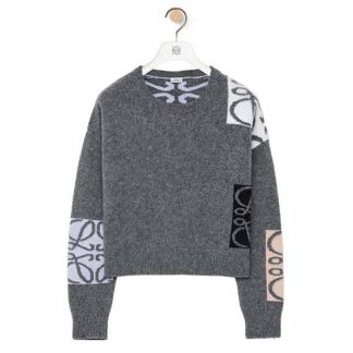 Loewe Men Sweater in Wool-Gray