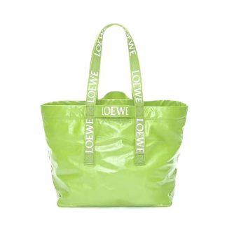 Loewe Unisex Fold Shopper in Paper Calfskin-Green B507X23X01