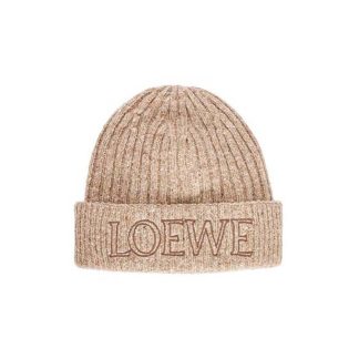 Loewe Unisex LOEWE Beanie in Wool-Beige