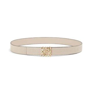 Loewe Unisex Reversible Repeat Belt in Silk Calfskin-White