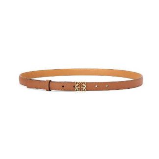 Loewe Women Anagram Belt in Pebble Grain Calfskin-TanGold E619Z15X03
