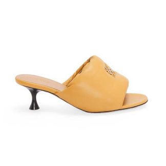 Loewe Women Anagram Padded Mule in Lambskin-Orange