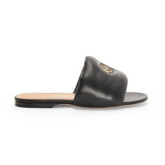 Loewe Women Anagram Padded Slide in Lambskin-Black