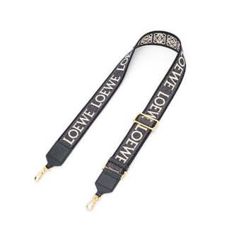 Loewe Women Anagram Strap in Jacquard and Calfskin-Navy