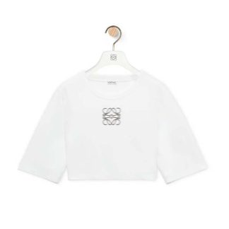 Loewe Women Cropped T-shirt in Cotton-White
