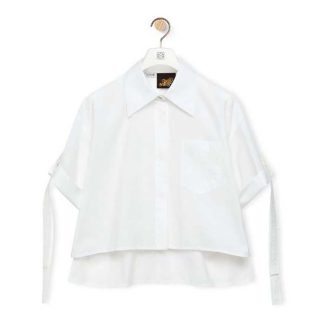 Loewe Women Cropped Workwear Shirt in Cotton