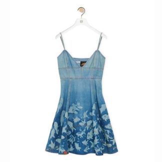 Loewe Women Fish Strappy Dress in Denim
