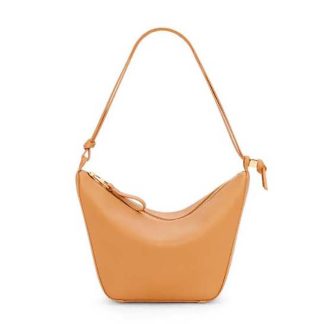 Loewe Women Mini Hammock Hobo Bag in Classic Calfskin-Brown